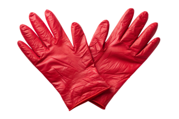 Medical Protective Glove on White Background, Clinical Safety Concept