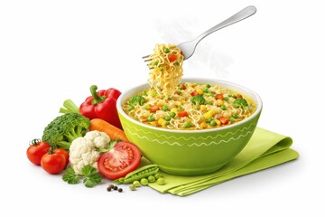 Vibrant Vegetable Noodle Bowl with Fresh Ingredients