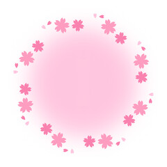 Sakura frame. Spring flower cherry blossom elements for poster, invitation card, flyer and season greeting card.