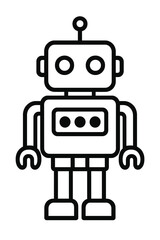 Fototapeta premium Minimalist dark outline robot icon, a sleek digital representation of artificial intelligence, automation, and advanced technology, perfect for modern UI/UX design, futuristic concepts, and innovative
