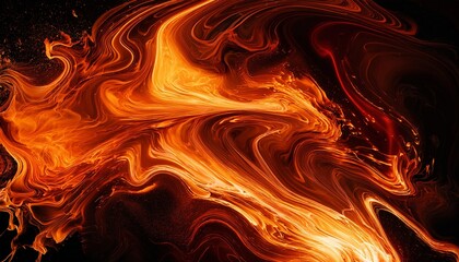 Abstract Fiery Liquid Waves And Splatters Background Texture