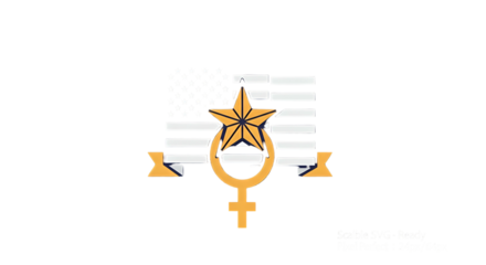 Vector Graphic of American Flag with Yellow Star and Female Symbol on Black Background