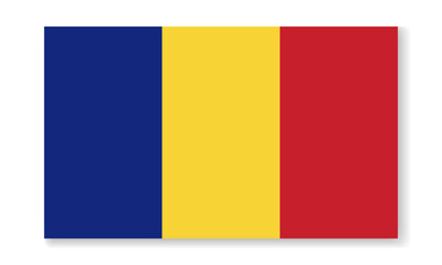 Fototapeta premium Romania national flag in flat style. Vector flat background.