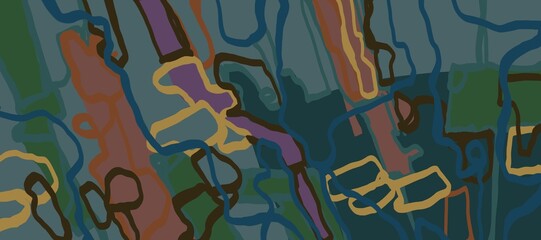 Abstract image for printing. Picture for modern interiors. The picture is painted by hand on a tablet. © neurostructure