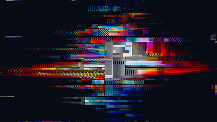 Abstract RGB Digital Glitch Background with Pixel Noise