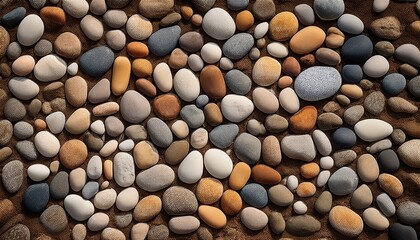 Earthy Gravel Texture With Various Rounded Pebbles