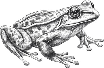 Naklejka premium frog illustration sketching 