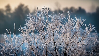 Dry Branches In Frost
