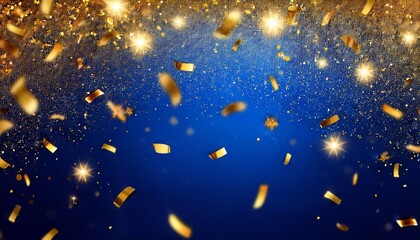 Fond Bleu Nuit Avec Paillettes Dorees Et Confettis Lumineux Pour Les Fetes Nouvel An Noel Celebration Felicitations