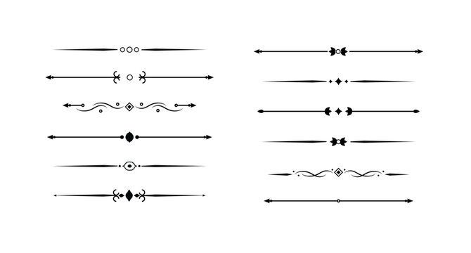 Vintage decorative lines. text dividers. Line border separators Vintage dividers. Vector