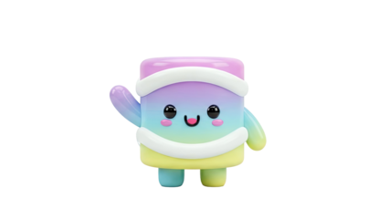 Cute Rainbow Character Waving