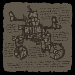 Abstract image for printing. Picture for modern interiors. The picture is painted by hand on a tablet. © neurostructure