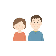 Obraz premium 夫婦の上半身イラスト