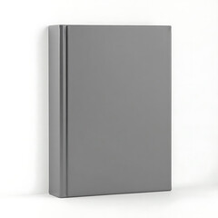 Naklejka premium Grey Hardcover Binder Standing Upright on White Background