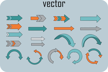 Vector arrow icons for direction and navigation