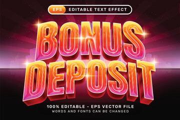 Editable text effect - bonus deposit casino 3d style concept