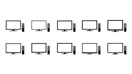 Collection of Television Sets with Remote Controls.