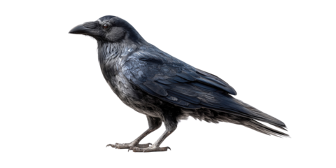 Detailed Raven Bird Profile isolated on a transparent background
