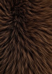Naklejka premium A very soft and dense animal fur texture photographed in a close-up detail, showing the intricate pattern of luxurious dark brown fibers, fluffy, soft, plush