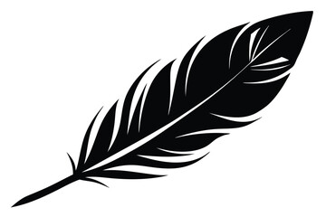Obraz premium feather silhouette line art vector illustration with a white background