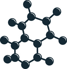 Molecular Structure Vector Icon: Abstract Chemical Bond Network