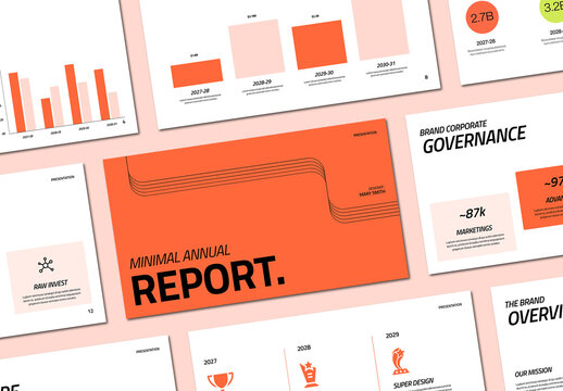 Annual Report Presentation Design Template Layout