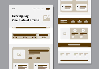 Fast Food Company Landing Page Wireframe Design