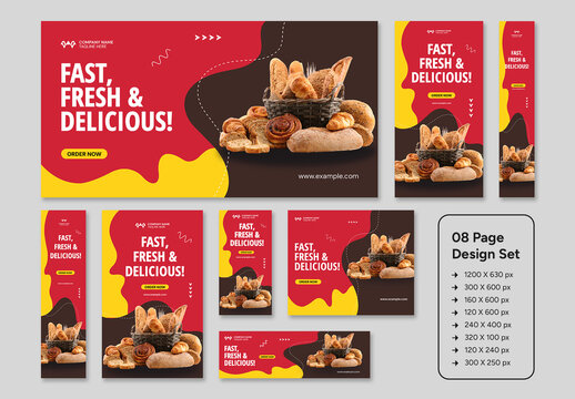 Fast Food Sale Web Banner Ad Template Set