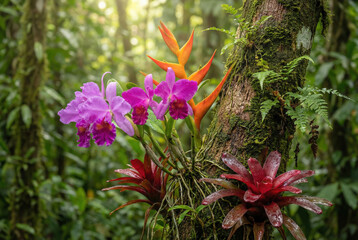 Exotic Pink Orchids And Vibrant