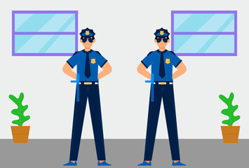 Coast Guard Officer Male Concept Illustration Vector Style