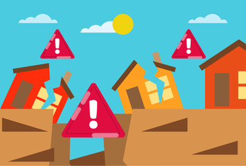 Earthquake Warning System Concept Illustration Vector Style