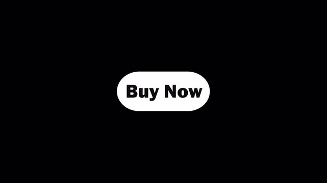 White Buy Now Button Click Animation With Hand Pointer - With Alpha channel - PRORES