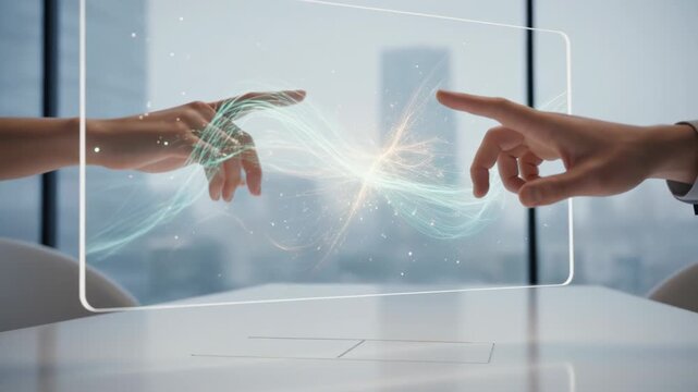 Digital Human Connection Touch Interface Fostering Unity and Innovation in Technology Driven Workspaces