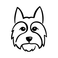 Dibujo sencillo de cabeza de perro con líneas  © teracreonte