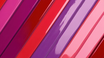 Colorful lip glosses in various shades, diagonal stripes