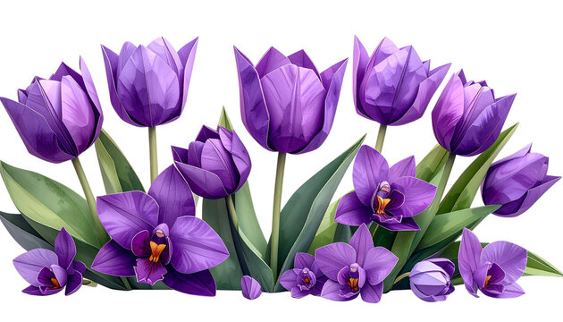 Tulips on a transparent background