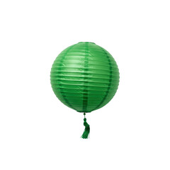 Obraz premium Green Paper Lantern With Tassel OnTransparent background
