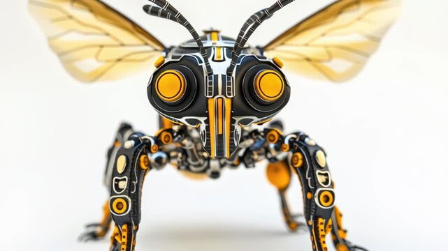 Robot bee design showcases intricate details and mechanics