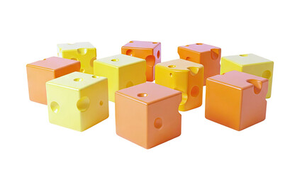 Obraz premium Cheese Blocks Toy Set