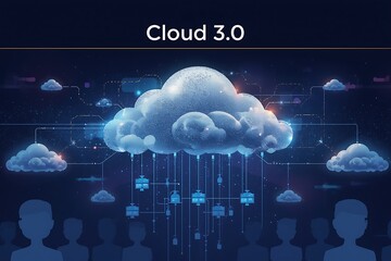 Generative AI Concept of Cloud 3.0 with Data Connectivity and Digital Network