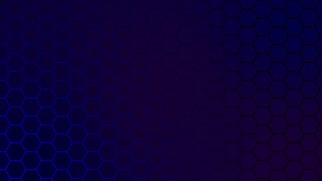 Dark blue and red hexagonal grid pattern with subtle light glow and movement