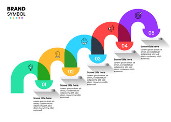 Infographic template. 5 steps with numbers and icons