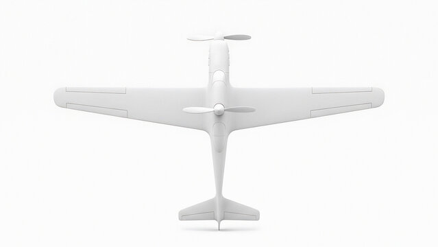 White Airplane Silhouette Front View With Propeller