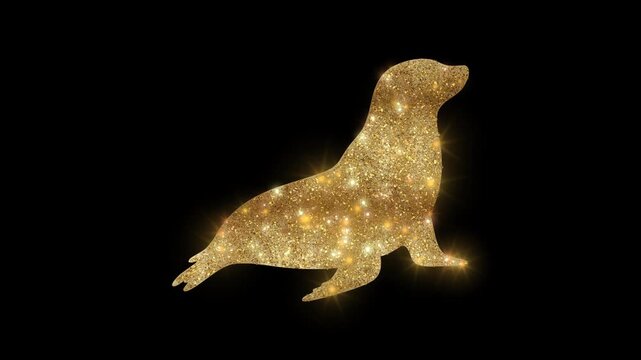 Luxury Seal with golden glitter, alpha channel