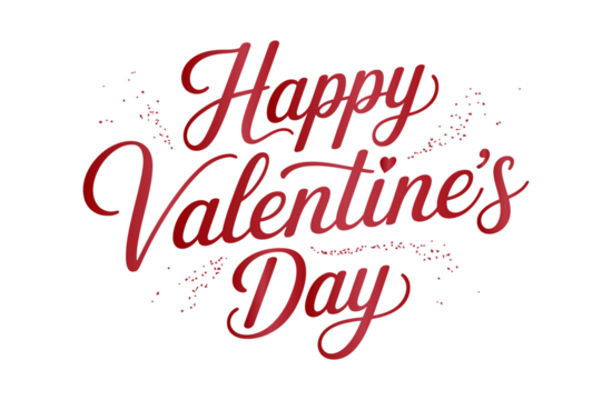  Red Watercolor Happy Valentine's Day Text on White background vector illustration  - Powered by Adobe