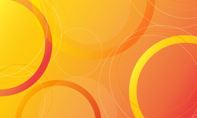 orange yellow multi circles shapes overlapped funny pattern style abstract background