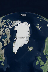 Greenland on world map.