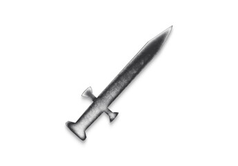 Chrome metal 3D logo effect Mockup of Dagger.	
