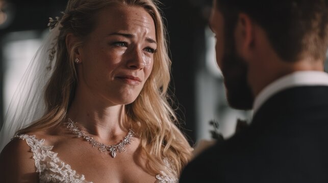 Emotional bride wedding
