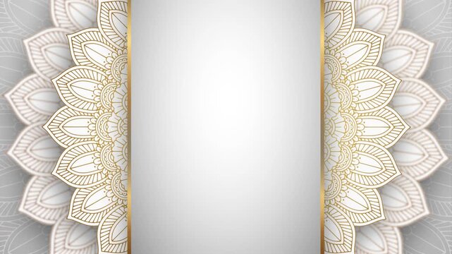 Gold and white mandala wedding invitation background. Luxury ornamental mandala background. A diwali deepawali and ramadan islamic festival greeting decorative element's oriental